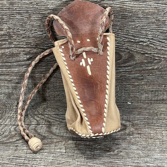 Handmade African/Ethnic leather coin/ purse/bag - Picture 1 of 12